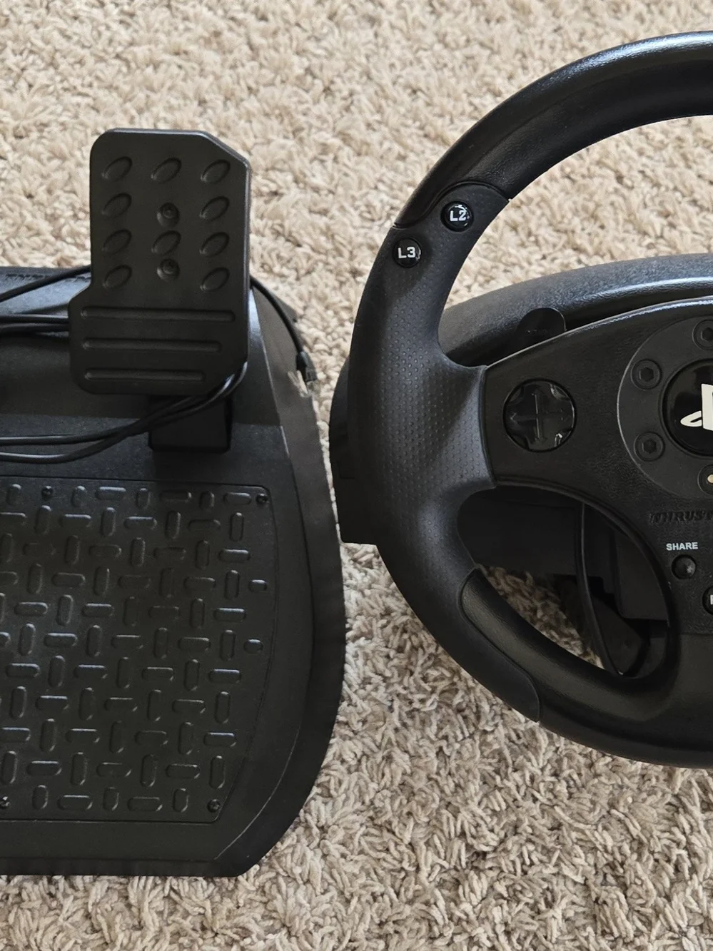 Thrustmaster PlayStation Steering Wheel Controller with Pedals - Black